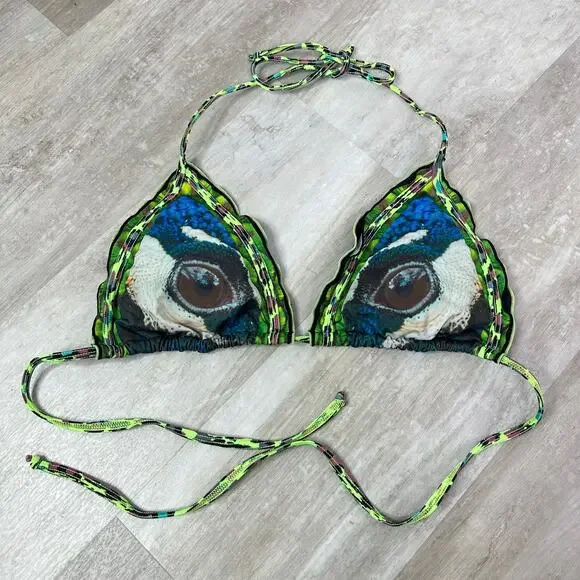 Agua Bendita Bendito Peacock Bikini Top in Multi Size Large - Picture 2 of 6